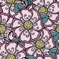 Seamless Floral Pattern (Vector) Hand Drawn Texture N189