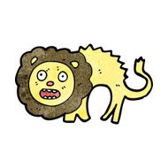 cartoon frightened lion N2