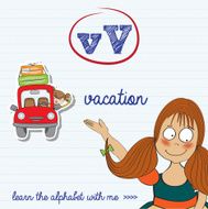 alphabet worksheet of the letter v