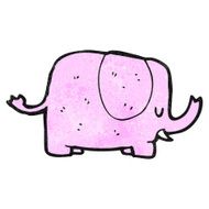 cartoon pink elephant N49