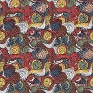 Seamless wave hand-drawn pattern waves background N19