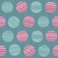 Abstract illustration with circles and hand-drawn elements Seamless pattern N4