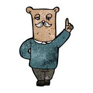 cartoon old bear with idea N2