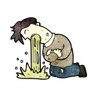 cartoon man being sick N5