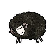 cartoon black sheep N32