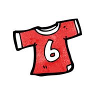 cartoon sports shirt with number six N2