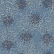 Seamless abstract floral hand-drawn texture