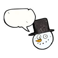 cartoon snowman with top hat