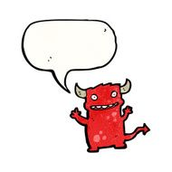 cartoon little monster with speech bubble N41