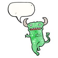 cartoon little monster with speech bubble N42