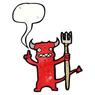 cartoon little monster with speech bubble N43