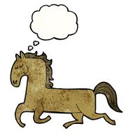 cartoon horse with thought bubble N44