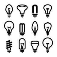 Light bulbs Bulb icon set 2 Vector