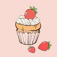vanilla muffin with strawberries N2