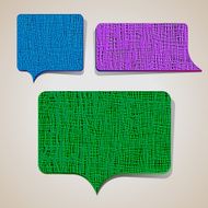 Three textured talking bubbles