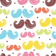 Vector seamless pattern with a mustache