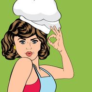 pop art woman cook N17