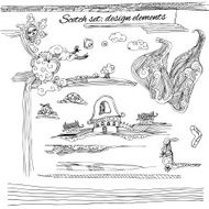 Vector isolated doodle scetches