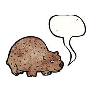cartoon wombat with speech bubble N3