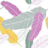 Hand Drawn Seamless Feather Pattern