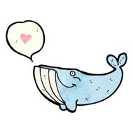 cartoon whale in love N2