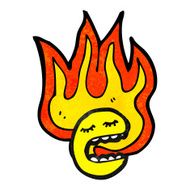 flaming emoticon face cartoon N20