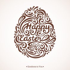 Abstract Happy Easter Lettering in Form of Egg N3