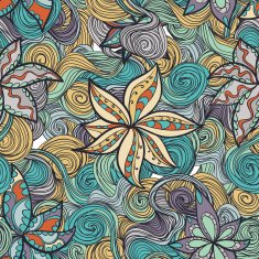 Abstract seamless hand-drawn pattern N78