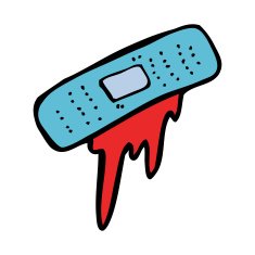cartoon bloody plaster N14
