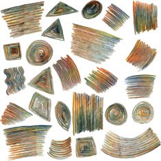 vector set of colored pencils scribbles