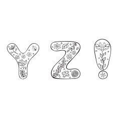 hand drawn letters on white background N2