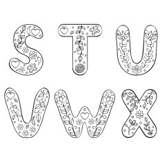hand drawn letters on white background N3