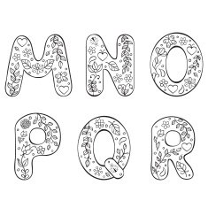 hand drawn letters on white background N4