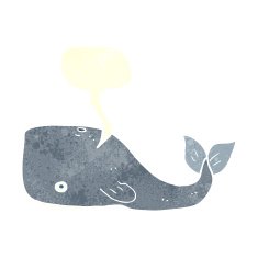 cartoon whale with speech bubble N57