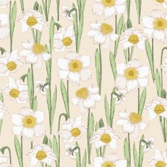Seamless pattern with spring flowers Narcissus