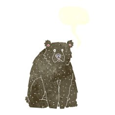 cartoon funny bear with speech bubble N6