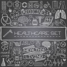 Hand drawn medical set of icons N4