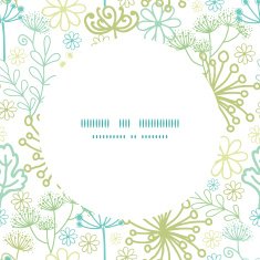 Vector mysterious green garden frame seamless pattern background N2