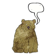 cartoon funny bear with speech bubble N7