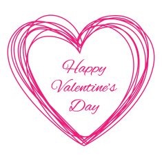 White Scribble Hand Drawn Heart on purple background N2