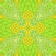 Hand drawn greeting card with green ornament N2