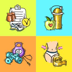 Fitness sketch illustration