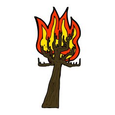 Cartoon Tree On Fire N13