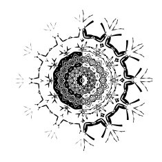 Lace black ethnic ornament drawn coal N3