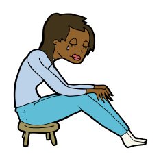 cartoon crying woman N11