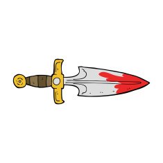 cartoon bloody dagger N4