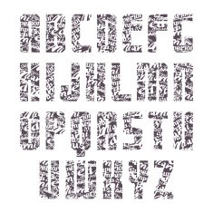 Sans serif decorated font