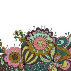 Decorative element lace border Template floral design (vector)