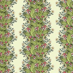 Seamless Floral Pattern (Vector) Hand Drawn Texture N177