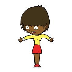 cartoon woman panicking N15